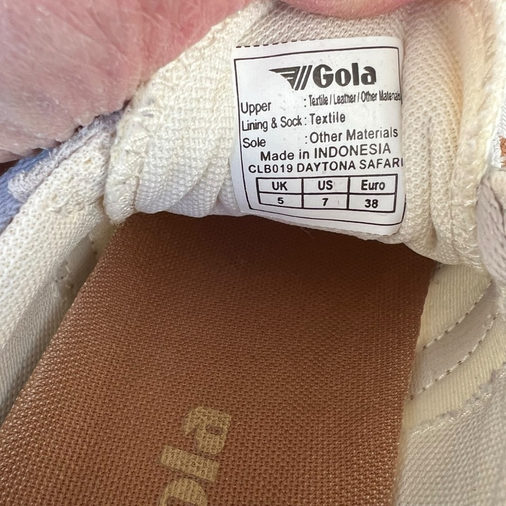 Gola Daytona Safari Off White Caramel Black Animal Print Sneakers US Size 7 - Picture 9 of 16